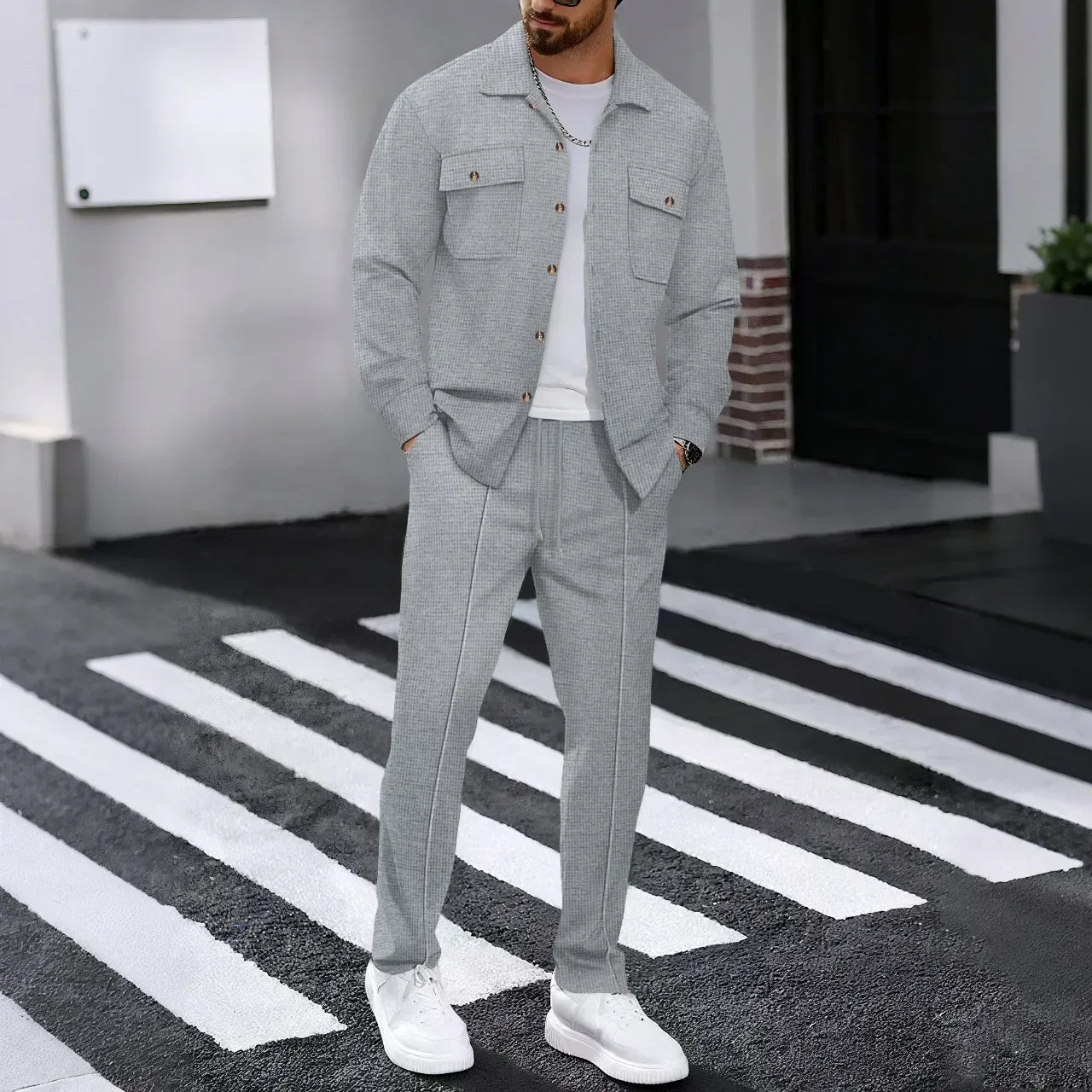 Conjunto Dominus Elite™ com Jaqueta Estruturada e Calça Slim