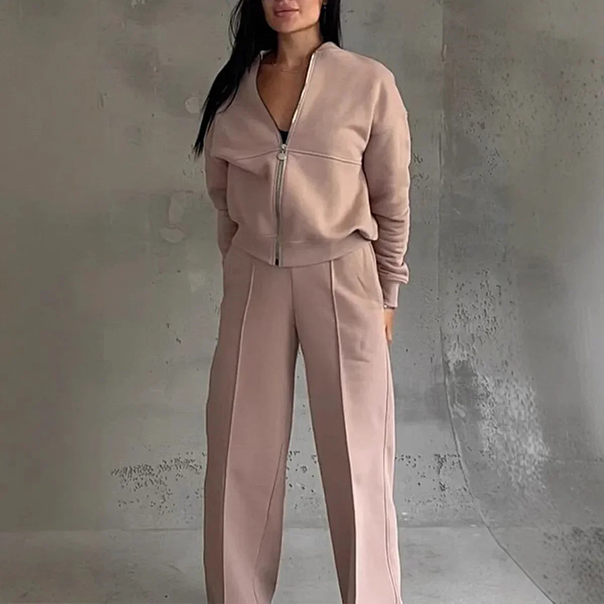 Conjunto Naomi™ em Moletom Premium com Jaqueta Zíper
