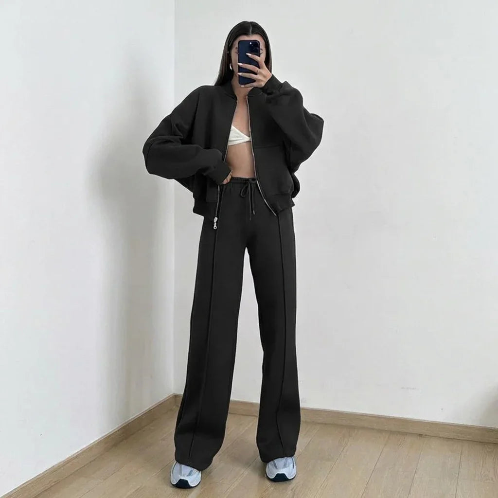 Conjunto Naomi™ em Moletom Premium com Jaqueta Zíper