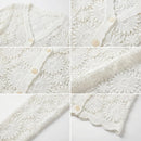 Cardigan Charlotte™ em Crochê Floral com Acabamento Artesanal Refinado