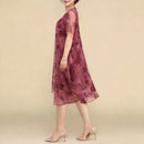Vestido Floral Nice™ em Chiffon Premium com Dupla Camada e Barra Assimétrica
