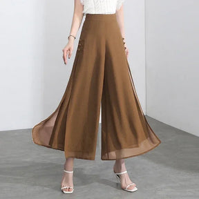 Calça Diva Natural™ Pantalona com Sobreposição Fluida