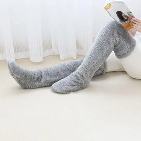 [COMPRE 2 E LEVE 3] Meias Longas Veloura™ em Tecido Felpudo Estilo Pantufa Ultra Macias