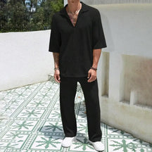 Conjunto Helsinki™ Estilo Old Money em Viscose Texturizada