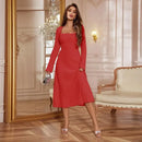 Vestido Émeline™ com Decote Quadrado e Ajuste na Cintura