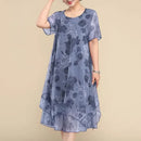 Vestido Floral Nice™ em Chiffon Premium com Dupla Camada e Barra Assimétrica