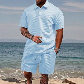 Conjunto Cristiano™ com Malha Trabalhada e Gola Polo Estruturada