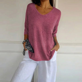 Blusa Carmim™ em Malha de Tricô Texturizada