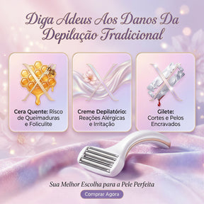 Depilador Feminino BellaSkin™ 2 em 1 com Acabamento Suave e Sem Irritação