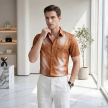 Camisa Vittorio™ em Denim Premium com Lavagem Degradê