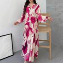 Vestido Marrakesh™ Longo com Estampas Artísticas e Mangas Bufantes