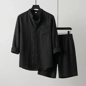 Conjunto Mediterrâneo Elite™ em Linho de Algodão e Visual Minimalista