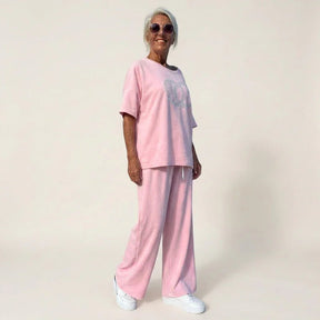 Conjunto Madame Clarice™ em Malha Confort com Detalhes em Cristais Elegantes