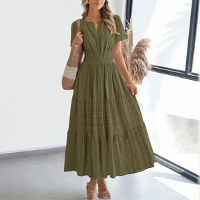 Vestido Floriana™ com Saia em Camadas e Cintura Marcada