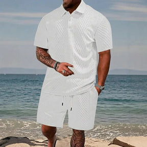 Conjunto Cristiano™ com Malha Trabalhada e Gola Polo Estruturada